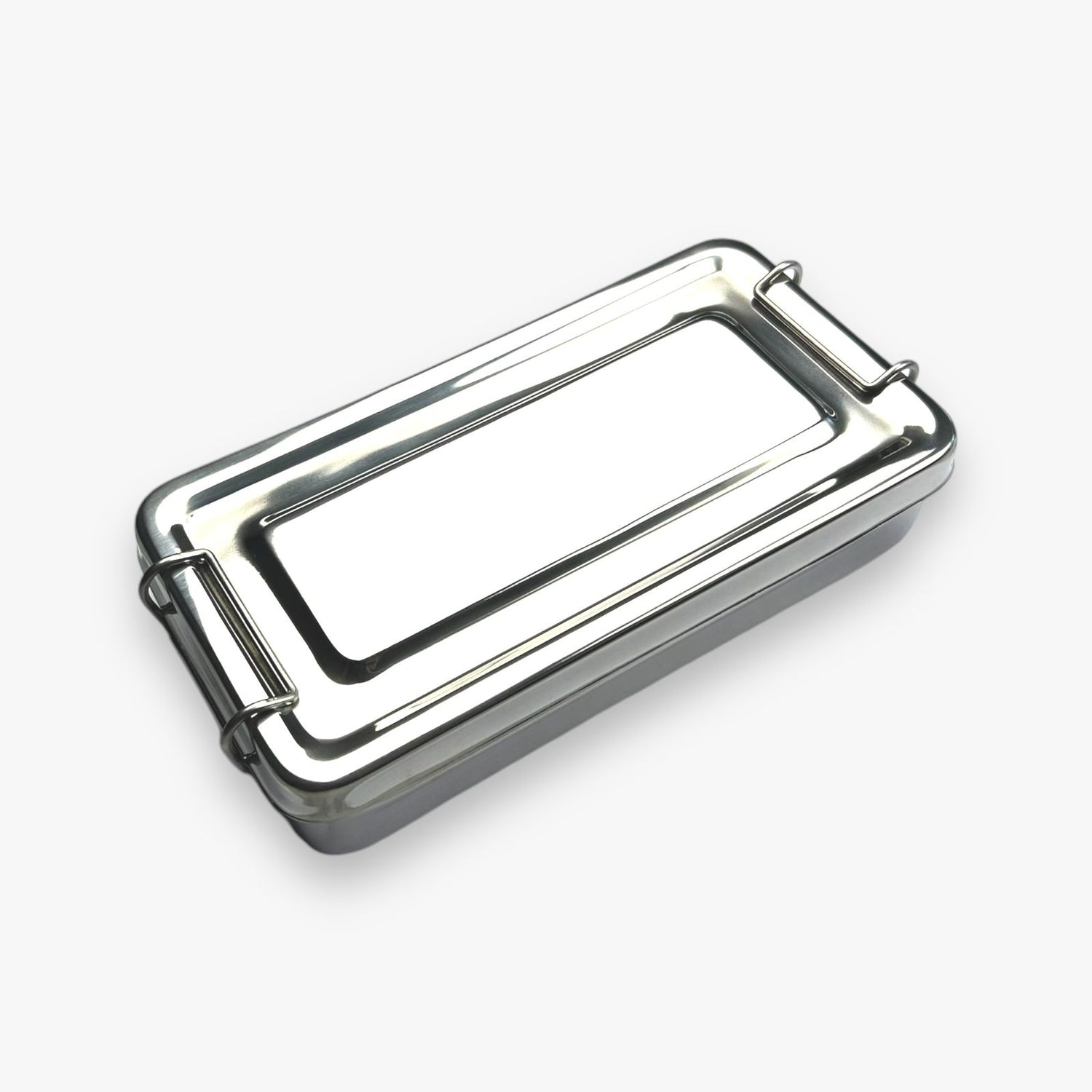 CAJA INSTRUMENTAL 20X10X4 CM LISA CON BROCHES