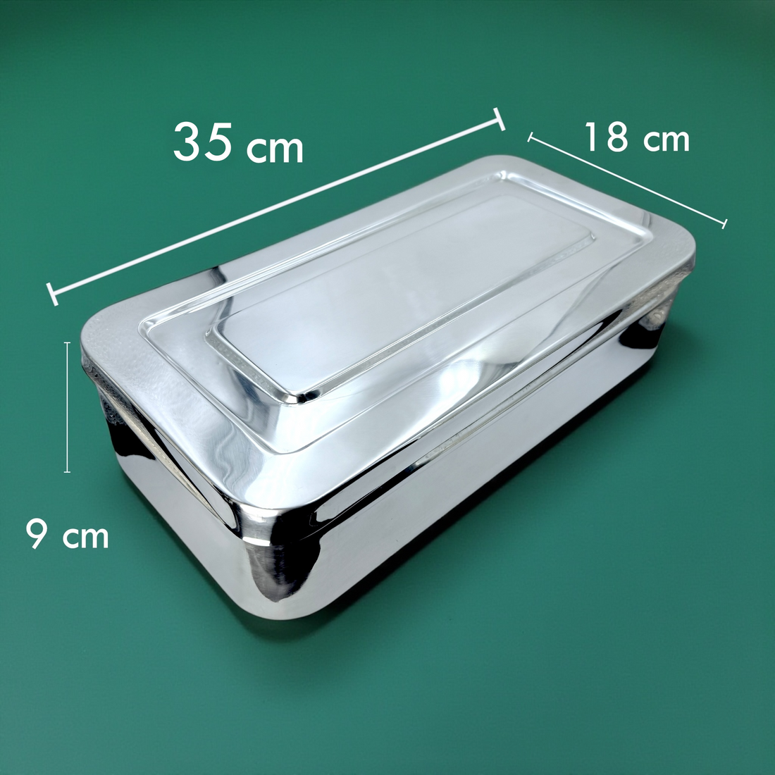 CAJA INSTRUMENTAL QUIRÚRGICO 35X18X9 CM LISA
